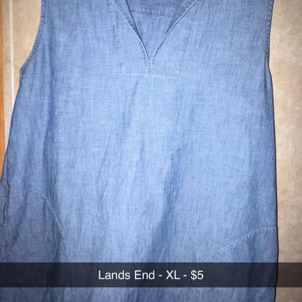 Lands' End Light Blue Sleeveless Top